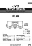 JVC MX-J10 COMPACT COMPONENT SYSTEM SERVICE MANUAL INC BLK DIAG PCBS SCHEM DIAGS AND PARTS LIST 108 PAGES ENG