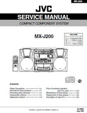 JVC MX-J200 COMPACT COMPONENT SYSTEM SERVICE MANUAL INC BLK DIAG PCBS SCHEM DIAGS AND PARTS LIST 70 PAGES ENG