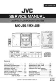 JVC MX-J50 MX-J56 COMPACT COMPONENT SYSTEM SERVICE MANUAL INC BLK DIAG PCBS SCHEM DIAGS AND PARTS LIST 120 PAGES ENG