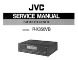 JVC R-X350VB STEREO RECEIVER SERVICE MANUAL INC BLK DIAG SCHEM DIAGS PCB'S AND PARTS LIST 32 PAGES ENG