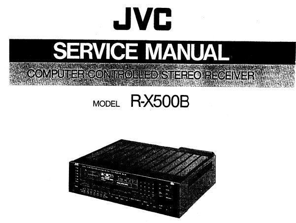 JVC R-X500B COMPUTER CONTROLLED STEREO RECEIVER SERVICE MANUAL INC BLK WIRING DIAG SCHEM DIAGS PCB'S AND PARTS LIST 26 PAGES ENG