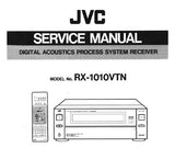 JVC RX-1010VTN DIGITAL ACOUSTICS PROCESS SYSTEM RECEIVER SERVICE MANUAL INC BLK DIAGS CONN DIAGS SCHEM DIAGS PCB'S AND PARTS LIST 124 PAGES ENG