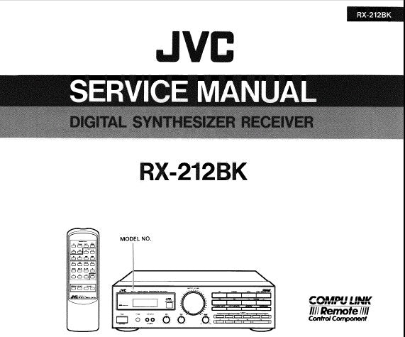 JVC RX-212BK DIGITAL SYNTHESIZER STEREO RECEIVER SERVICE MANUAL INC BLK DIAG SCHEM DIAGS PCB'S AND PARTS LIST PLUS INSTR 72 PAGES ENG