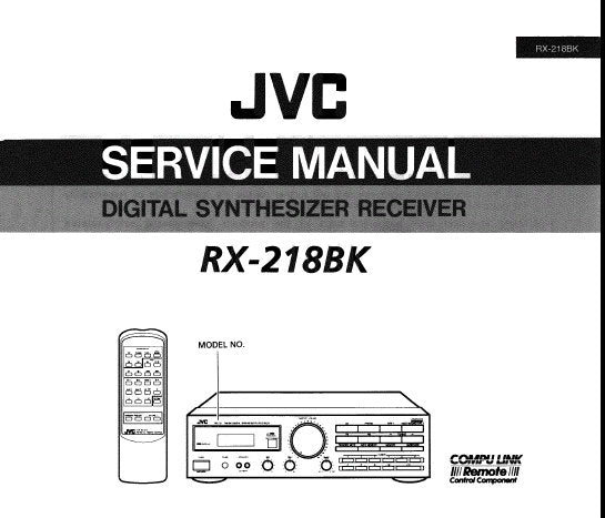 JVC RX-218BK DIGITAL SYNTHESIZER STEREO RECEIVER SERVICE MANUAL INC BLK DIAG SCHEM DIAGS PCB'S AND PARTS LIST PLUS INSTR 72 PAGES ENG