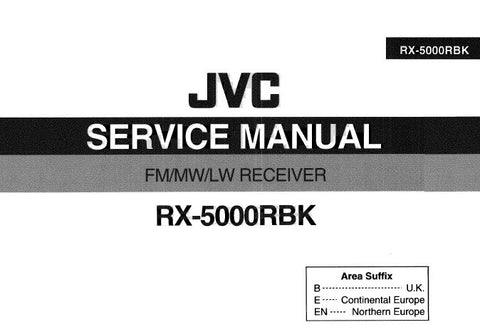 JVC RX-5000RBK FM MW LW STEREO RECEIVER SERVICE MANUAL INC BLK DIAGS SCHEM DIAGS PCB'S AND PARTS LIST PLUS INSTR 72 PAGES ENG