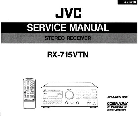 JVC RX-715VTN STEREO RECEIVER SERVICE MANUAL INC BLK DIAGS SCHEM DIAGS PCB'S AND PARTS LIST 96 PAGES ENG