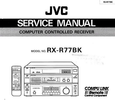 JVC RX-R77BK COMPUTER CONTROLLED STEREO RECEIVER SERVICE MANUAL INC BLK DIAG SCHEM DIAGS PCB'S AND PARTS LIST PLUS INSTR 70 PAGES ENG