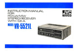 JVC VR-5521L FM LW MW STEREO RECEIVER WITH S.E.A. INSTRUCTION BOOK INC CONN DIAGS 20 PAGES ENG DEUT FRANC