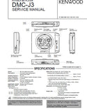 KENWOOD DMC-J3 PORTABLE MD PLAYER SERVICE MANUAL INC PCBS SCHEM DIAG AND PARTS LIST 19 PAGES ENG