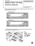 KENWOOD KMD-X92 KMD-PS971R MD RECEIVER SERVICE MANUAL INC BLK DIAG PCBS SCHEM DIAG AND PARTS LIST 23 PAGES ENG