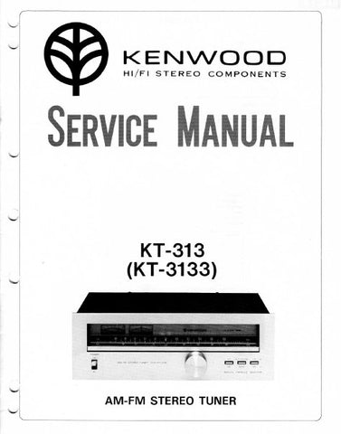 KENWOOD KT-313 KT-3133 AM FM STEREO TUNER SERVICE MANUAL INC BLK DIAG PCBS SCHEM DIAG AND PARTS LIST 18 PAGES ENG