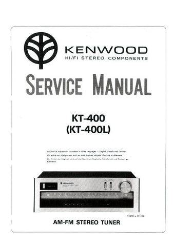 KENWOOD KT-400 KT-400L AM FM STEREO TUNER SERVICE MANUAL INC BLK DIAGS PCBS SCHEM DIAGS AND PARTS LIST 19 PAGES ENG