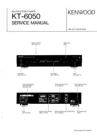 KENWOOD KT-6050 AM FM STEREO TUNER SERVICE MANUAL INC BLK DIAG PCBS SCHEM DIAGS AND PARTS LIST 25 PAGES ENG