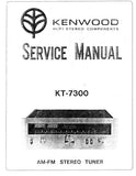 KENWOOD KT-7300 AM FM STEREO TUNER SERVICE MANUAL INC BLK DIAG PCBS SCHEM DIAG AND PARTS LIST 15 PAGES ENG