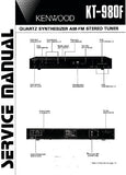 KENWOOD KT-980F QUARTZ SYNTHESIZER AM FM STEREO TUNER SERVICE MANUAL INC BLK DIAG PCBS SCHEM DIAGS AND PARTS LIST 25 PAGES ENG
