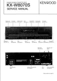 KENWOOD KX-W8070S STEREO DOUBLE CASSETTE DECK SERVICE MANUAL INC BLK DIAG WIRING DIAG PCBS SCHEM DIAG AND PARTS LIST 40 PAGES ENG