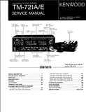 KENWOOD TM-721A TM-721E 144 430MHz FM DUAL BANDER TRANSCEIVER SERVICE MANUAL INC BLK DIAG PCBS LEVEL DIAG SCHEM DIAGS AND PARTS LIST 78 PAGES ENG