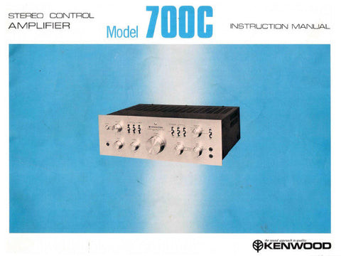 KENWOOD 700C FM STEREO CONTROL AMPLIFIER INSTRUCTION MANUAL INC CONN DIAG AND TRSHOOT GUIDE 16 PAGES ENG