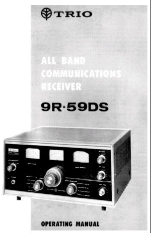 KENWOOD 9R-59DS TRIO ALL BAND COMMUNICATIONS RECEIVER OPERATING MANUAL INC BLK DIAG 12 PAGES ENG