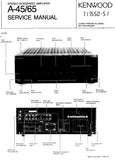 KENWOOD A-45 A-65 STEREO INTEGRATED AMPLIFIER SERVICE MANUAL INC WIRING DIAG PCB'S SCHEM DIAG AND PARTS LIST 13 PAGES ENG