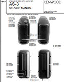 KENWOOD AS-3 SPEAKER SYSTEM WITH AMPLIFIER SERVICE MANUAL INC PCB SCHEM DIAG AND PARTS LIST 8 PAGES ENG