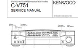 KENWOOD C-V751 STEREO INTEGRATED AMPLIFIER TUNER SERVICE MANUAL INC BLK DIAG WIRING DIAG PCBS SCHEM DIAGS AND PARTS LIST 31 PAGES ENG