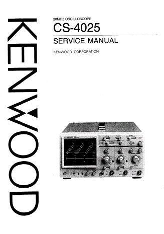 KENWOOD CS-4025 20MHz OSCILLOSCOPE SERVICE MANUAL INC BLK DIAG TRSHOOT GUIDE SCHEM DIAGS PCBS AND PARTS LIST 36 PAGES ENG