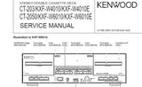 KENWOOD CT-203 CT-2050 KXF-W4010 KXF-W4010E KXF-6010 KXF-6010E STEREO DOUBLE CASSETTE DECK SERVICE MANUAL INC CONN DIAGS PCBS SCHEM DIAGS AND PARTS LIST 20 PAGES ENG