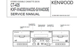 KENWOOD CT-405 KXF-W4030 KXF-W4030-S KXF-W4030E STEREO DOUBLE CASSETTE DECK SERVICE MANUAL INC BLK DIAG CONN DIAGS PCBS SCHEM DIAGS AND PARTS LIST 18 PAGES ENG