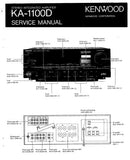 KENWOOD KA-1100D STEREO INTEGRATED AMPLIFIER SERVICE MANUAL INC BLK AND LEVEL DIAG PCBS SCHEM DIAGS AND PARTS LIST 20 PAGES ENG