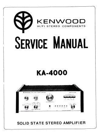 KENWOOD KA-4000 SOLID STATE STEREO AMPLIFIER SERVICE MANUAL INC SCHEM DIAGS PCBS AND PARTS LIST 16 PAGES ENG