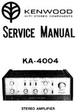 KENWOOD KA-4004 STEREO AMPLIFIER SERVICE MANUAL INC TRSHOOT GUIDE SCHEM DIAGS PCBS AND PARTS LIST 26 PAGES ENG