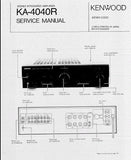 KENWOOD KA-4040R STEREO INTEGRATED AMPLIFIER SERVICE MANUAL INC WIRING DIAG PCBS SCHEM DIAG AND PARTS LIST 19 PAGES ENG