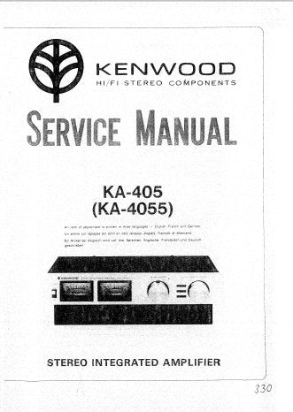 KENWOOD KA-405 KA-4055 STEREO INTEGRATED AMPLIFIER SERVICE MANUAL INC PCBS SCHEM DIAG AND PARTS LIST 14 PAGES ENG