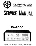 KENWOOD KA-6000 SOLID STATE STEREO AMPLIFIER SERVICE MANUAL INC PCBS SCHEM DIAGS AND PARTS LIST 21 PAGES ENG