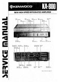 KENWOOD KA-800 NEW HIGH SPEED STEREO INTEGRATED AMPLIFIER SERVICE MANUAL INC BLK DIAG PCBS SCHEM DIAG AND PARTS LIST 14 PAGES ENG