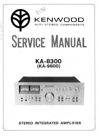 KENWOOD KA-8300 KA-9800 STEREO INTEGRATED AMPLIFIER SERVICE MANUAL INC BLK DIAG TRSHOOT GUIDE PCBS SCHEM DIAG AND PARTS LIST 14 PAGES ENG