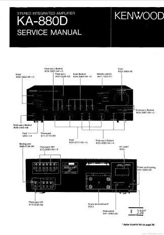 KENWOOD KA-880D STEREO INTEGRATED AMPLIFIER SERVICE MANUAL INC BLK AND LEVEL DIAG PCBS SCHEM DIAGS AND PARTS LIST 20 PAGES ENG