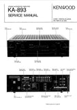KENWOOD KA-893 STEREO INTEGRATED AMPLIFIER SERVICE MANUAL INC CIRC DIAG WIRING DIAG PCBS SCHEM DIAGS AND PARTS LIST 36 PAGES ENG