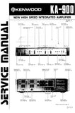 KENWOOD KA-900 NEW HIGH SPEED STEREO INTEGRATED AMPLIFIER SERVICE MANUAL INC BLK DIAG PCBS SCHEM DIAG AND PARTS LIST 14 PAGES ENG