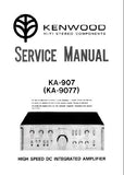 KENWOOD KA-907 KA-9077 HIGH SPEED DC STEREO INTEGRATED AMPLIFIER SERVICE MANUAL INC SCHEM DIAGS AND PARTS LIST 9 PAGES ENG