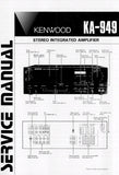 KENWOOD KA-949 STEREO INTEGRATED AMPLIFIER SERVICE MANUAL INC BLK DIAG PCBS SCHEM DIAG AND PARTS LIST 13 PAGES ENG
