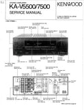 KENWOOD KA-V5500 KA-V7500 STEREO AMPLIFIER SERVICE MANUAL INC BLK DIAG WIRING DIAG PCBS SCHEM DIAGS AND PARTS LIST 38 PAGES ENG