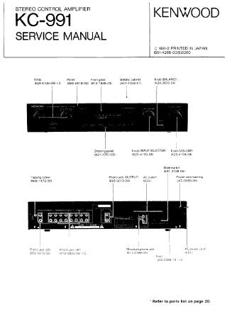 KENWOOD KC-991 STEREO CONTROL AMPLIFIER SERVICE MANUAL INC WIRING DIAG BLK DIAG PCBS SCHEM DIAG AND PARTS LIST 12 PAGES ENG