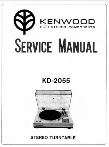 KENWOOD KD-2055 BELT DRIVE STEREO TURNTABLE SERVICE MANUAL INC SCHEM DIAG AND PARTS LIST 11 PAGES ENG
