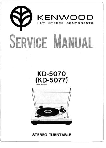KENWOOD KD-5070 KD-5077 STEREO TURNTABLE SERVICE MANUAL INC SCHEM DIAG AND PARTS LIST 16 PAGES ENG