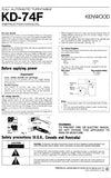 KENWOOD KD-74F FULL AUTOMATIC TURNTABLE INSTRUCTION MANUAL INC CONN DIAG AND TRSHOOT GUIDE 6 PAGES ENG