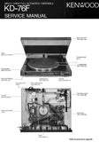 KENWOOD KD-76F DIRECT DRIVE FULL AUTOMATIC TURNTABLE SERVICE MANUAL INC BLK DIAG PCBS SCHEM DIAGS AND PARTS LIST 30 PAGES ENG