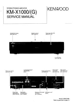 KENWOOD KM-X1000 STEREO POWER AMPLIFIER SERVICE MANUAL INC BLK DIAG PCBS SCHEM DIAG AND PARTS LIST 11 PAGES ENG