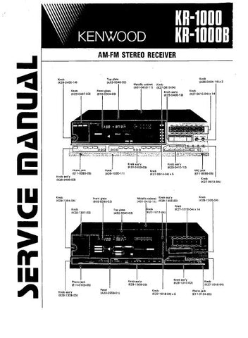 KENWOOD KR-1000 KR-1000B AM FM STEREO RECEIVER SERVICE MANUAL INC BLK DIAG PCBS SCHEM DIAGS AND PARTS LIST 59 PAGES ENG